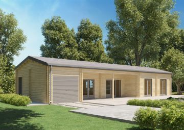 Casa habitable de madera con garaje CLOE 