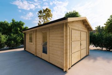Garage in legno SINGOLO 3.5x6, vista laterale sinistra